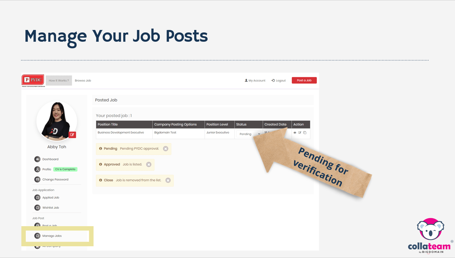 Employer-How to Register in PYDC Colla Virtual Career Fair / PYDC Job Portal. Job Posting Guide